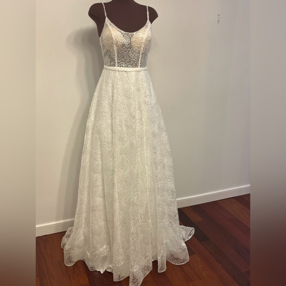 AG Studio floral embroidered a-line ballgown